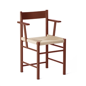 Brdr. Krüger F-Dining Chair With Armrest Ash Wood Red Lacquered