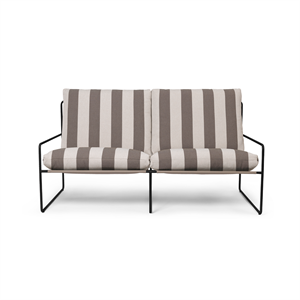 Ferm Living Desert 2 Seater Sofa Stripe Black/Chocolate