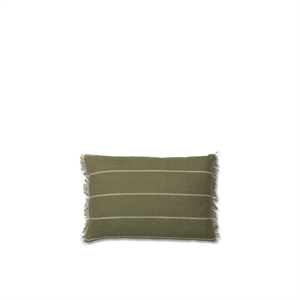 Ferm Living Calm Cushion Rectangular 40x60 cm Olive/ Off White