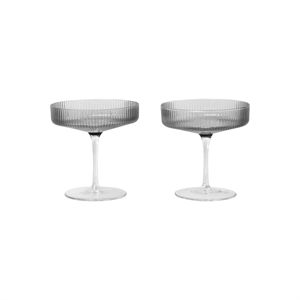 Ferm Living Ripple Champagne Bowl Set of 2 Smoked