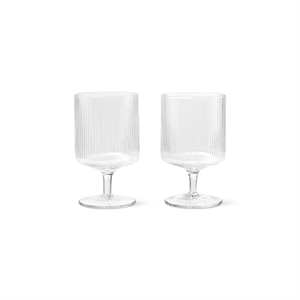 Ferm Living Ripple Wine Glass Set of 2 Clear