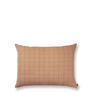 Ferm Living Brown Cotton Pillow Large Grid