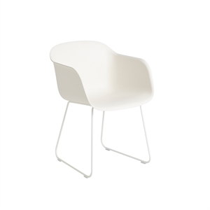 Muuto Fiber Dining Chair w. Armrests and Sled Base White