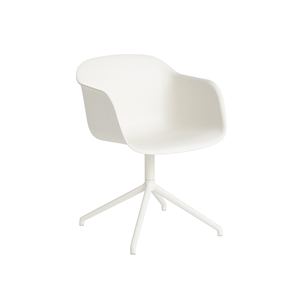 Muuto Fiber Dining Chair w. Armrests and Swivel Base White