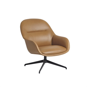 Muuto Fiber Armchair With Swivel Cognac Leather/Anthracite