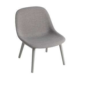 Muuto Fiber Armchair w. Wood Base Upholstered Remix 133/Gray