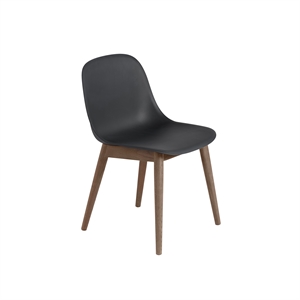 Muuto Fiber Dining Chair w. Wood Base Dark Brown