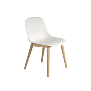 Muuto Fiber Dining Chair w. Wood Base White/ Oak