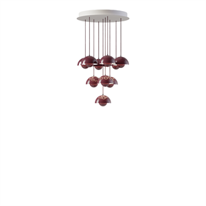 &Tradition Flowerpot VP10 Chandelier 10 Pcs Ø53 Dark Plum