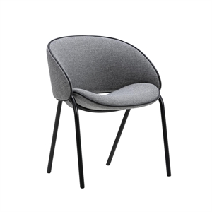 Wendelbo Folium Dining Chair with Leather Upholstery Agata 04/ Black Parma Leather