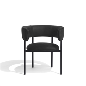 Møbel Copenhagen Font Dining Chair with Armrests Dunes Anthracite/ Black Frame