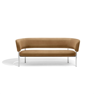 Møbel Copenhagen Font Sofa Dunes Cognac Leather/Polished Steel Frame