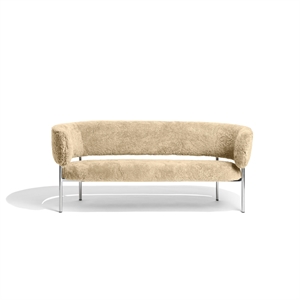 Møbel Copenhagen Font Sofa Sheepskin Honey/Polished Steel Frame