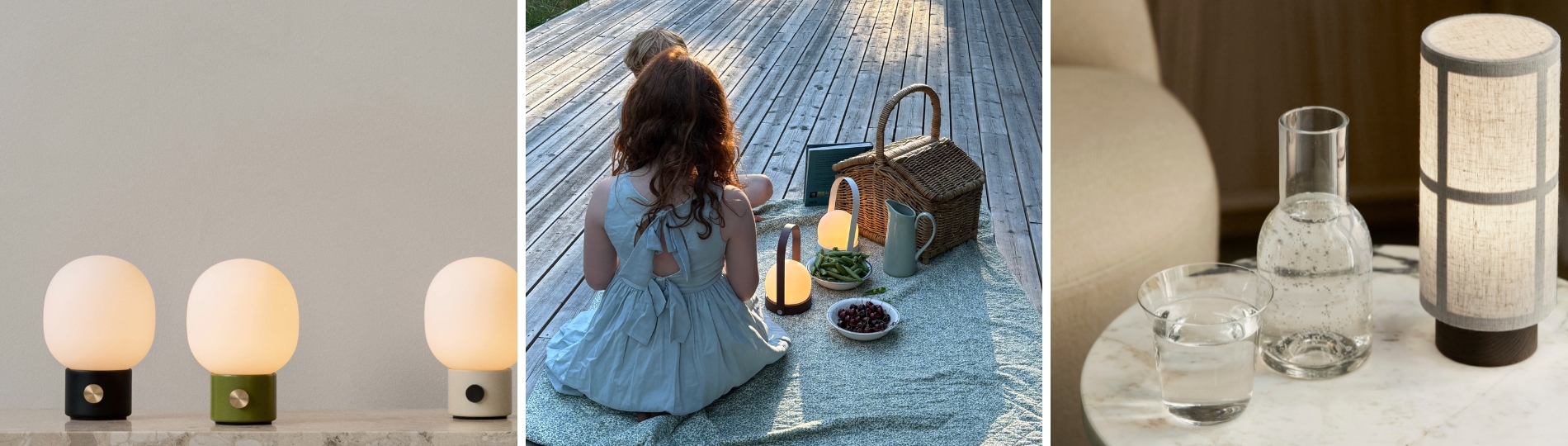 Bring the light outdoors with Audo Copenhagen’s portable lamps