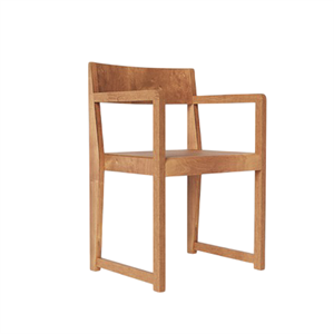 Frama 01 Dining Chair With Armrests Warm Brown