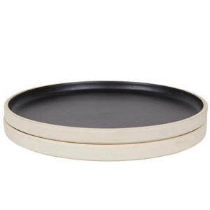 Frama Otto Ceramic Plate Set of 2 Large Black