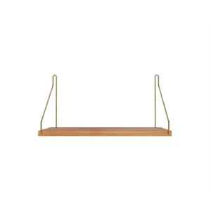 Frama Single Shelf 20x40 Oiled Oak/ Brass