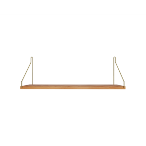 Frama Single Shelf 20x60 Oiled Oak/ Brass