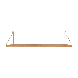 Frama Single Shelf Shelf 20x80 Oiled Oak/ Brass