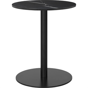 GUBI 1.0 Dining Table Round Ø60 cm w. Black Base and Black Marquina Marble Top