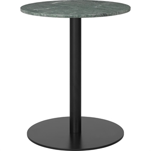 GUBI 1.0 Dining Table Round Ø60 cm w. Black Base and Green Guatemala Marble Top
