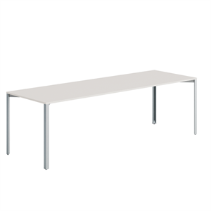 +Halle Grid Table 80x240 Cotton White/ Light Gray