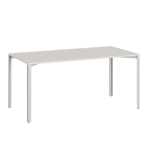 +Halle Grid Table 80x160 Cotton White/ Light Gray