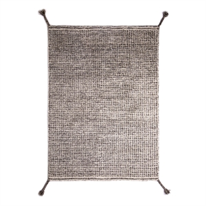 Woodnotes Grid Hand-knotted Wool Carpet 140 x 200 cm White/ Gray