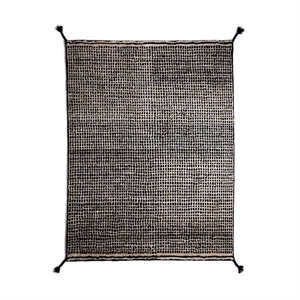 Woodnotes Grid Hand-knotted Wool Carpet 140 x 200 cm White/ Black