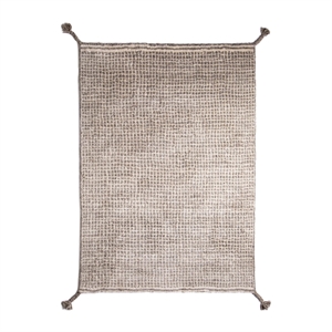 Woodnotes Grid Hand-knotted Wool Carpet 140 x 200 cm White/ Light Gray