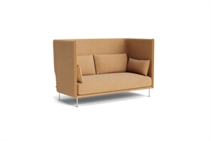 HAY Silhoutte 2-Seater Sofa Linara 142 Cognac/ Chrome Linara 142 Cognac