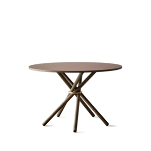 Eberhart Hector 120 Dining Table Burgundy Linoleum/Dark Oak