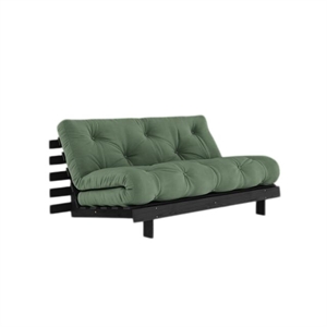 Karup Roots Sofa Bed With Roots Mattress 160x200 Olive Green/ Black Lacquered