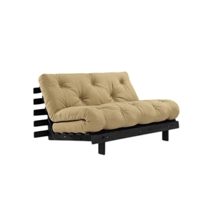 Karup Roots Sofa Bed With Roots Mattress 140x200 Wheat Beige/ Black Lacquered