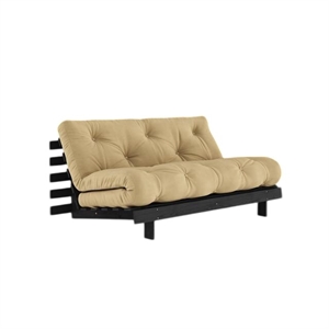 Karup Roots Sofa Bed With Roots Mattress 160x200 Wheat Beige/ Black Lacquered