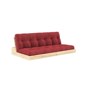 Karup Base Sofa Bed With 5-Layer Mattress Clear/Ruby Red