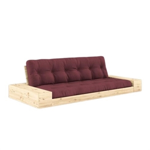 Karup Base Sofa Bed With Side Box & 5-Layer Mattress Clear/ Bordeaux