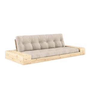 Karup Base Sofa Bed With Side Box & 5-Layer Mattress Clear/ Beige
