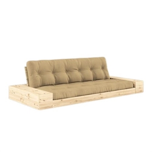 Karup Base Sofa Bed With Side Box & 5-Layer Mattress Clear/ Wheat Beige