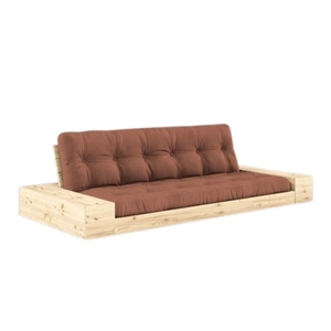 Karup Base Sofa Bed With Side Box & 5-Layer Mattress Clear/Clay Brown