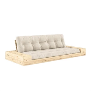 Karup Base Sofa Bed With Side Box & 5-Layer Mattress Clear/Linen