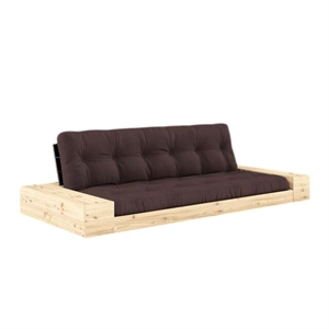 Karup Base Sofa Bed With Side Box & 5-Layer Mattress Black Night/ Brown