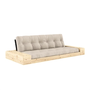 Karup Base Sofa Bed With Side Box & 5-Layer Mattress Black Night/ Beige