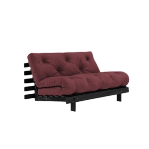 Karup Roots Sofa Bed With Roots Mattress 140x200 Bordeaux/Black Lacquered