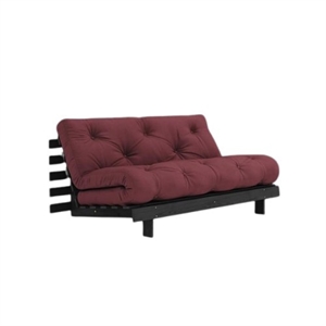 Karup Roots Sofa Bed With Roots Mattress 160x200 Bordeaux/Black Lacquered