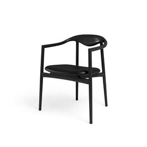 Brdr. Krüger Jari Dining Chair Ash Wood Black Lacquered/ Black Leather
