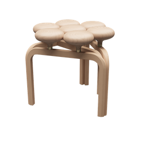 Fritz Hansen Utzon Stool Stool Beech/ Brass