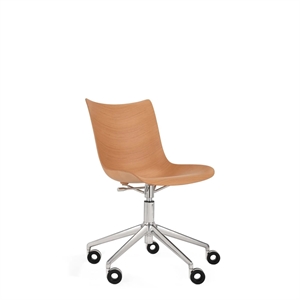 Kartell P/Wood Office Chair Chrome/ Light Wood