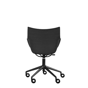 Kartell Q/Wood Office Chair Black/ Black Wood with Black Upholstery