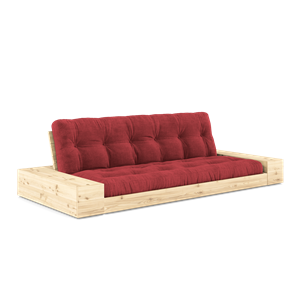 Karup Design Base Sofa Bed With Side Box & 5-Layer Mattress Clear/Ruby Red